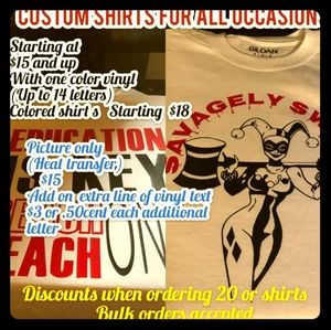 Custom shirts  (Will ship anywhere !!!!)